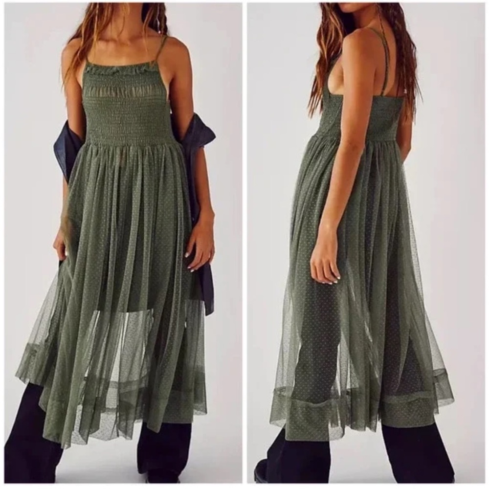 Free people intimately can’t stop won’t stop slip dress in green